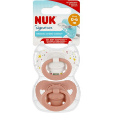 NUK 730617 Smoczek uspokajający 2 el. 0-6m SIGNATURE biały/czerwony