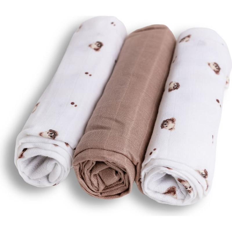 Babymatex Diaper - SET - TB0510/03 - BAMBOO - dwo-layer - size 70x70 cm  - BEARS