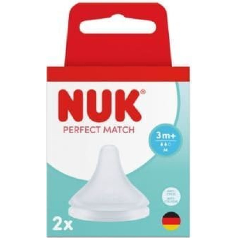 NUK 124033 Smoczek do butelki 2 szt. M silikon