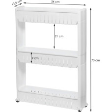 Springos Mobiili s&auml;ilytyskaappi py&ouml;rill&auml; &ndash; 3‑tasoinen s&auml;ilytysk&auml;rry Springos HA1010