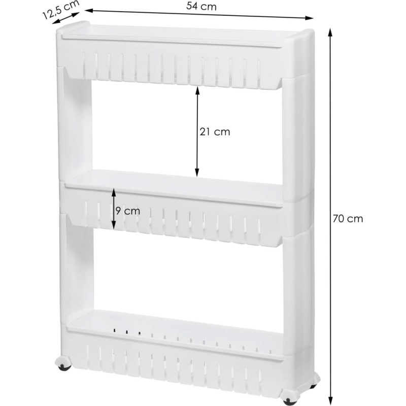 Springos Mobiili s&auml;ilytyskaappi py&ouml;rill&auml; &ndash; 3‑tasoinen s&auml;ilytysk&auml;rry Springos HA1010