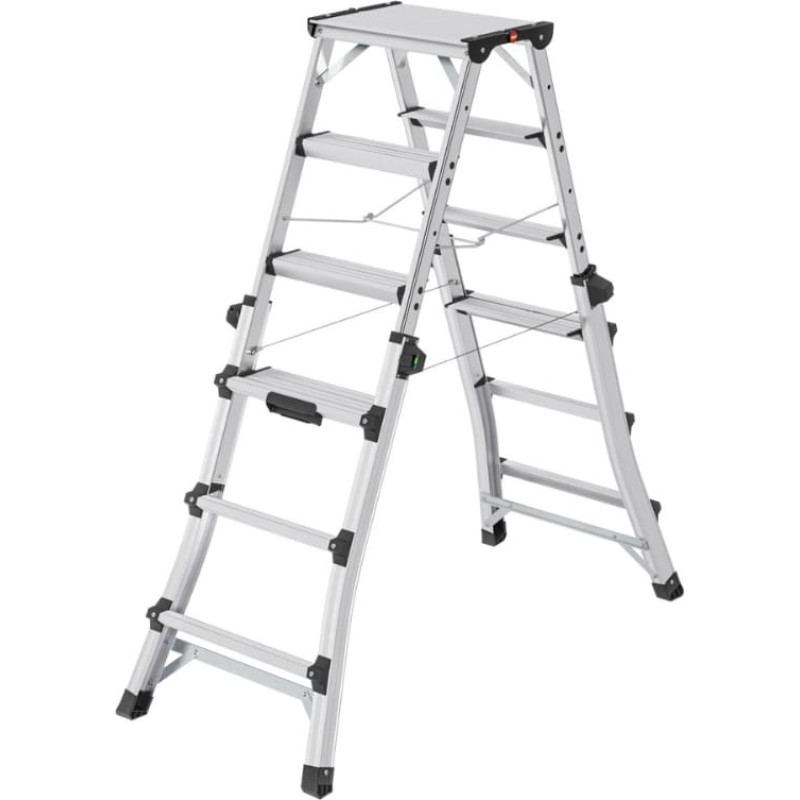 Hailo Kāpnes teleskopiskās Master DTL100  / alumīnija / 2x4 - 2x6 pakāpieni