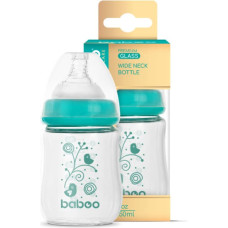 Baboo Anti-Colic Borosilicate Glass Wide-Neck Baby Bottle 0+ Months, 150 ml