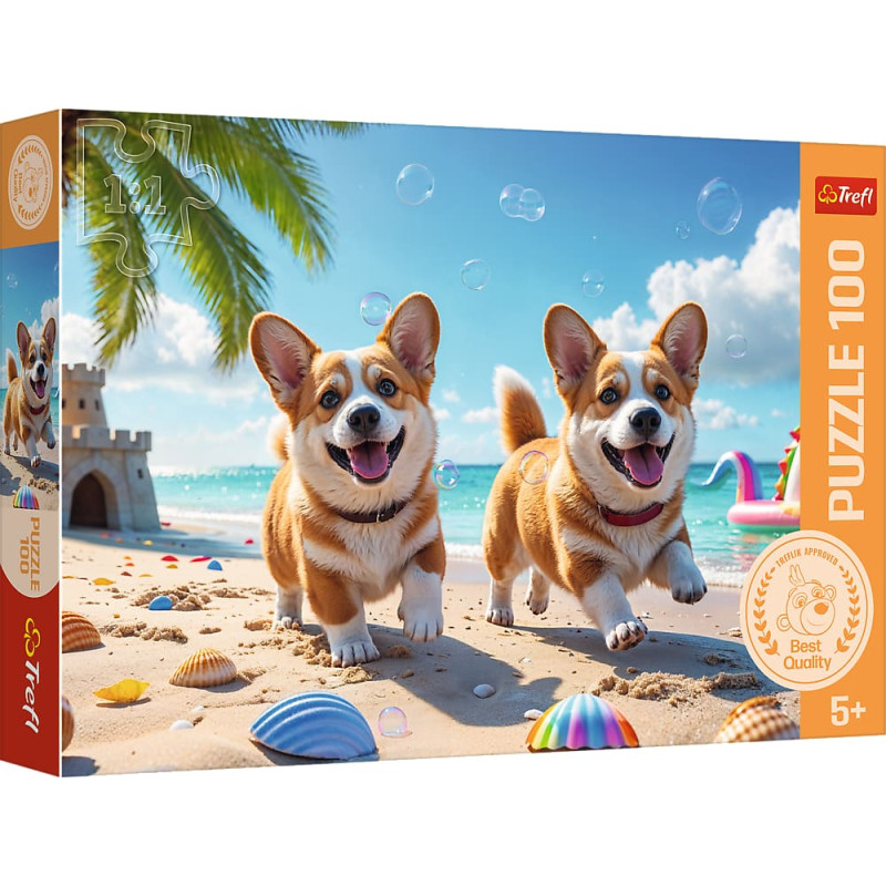 Trefl 16536 Puzzle 100 Corgi - piesek