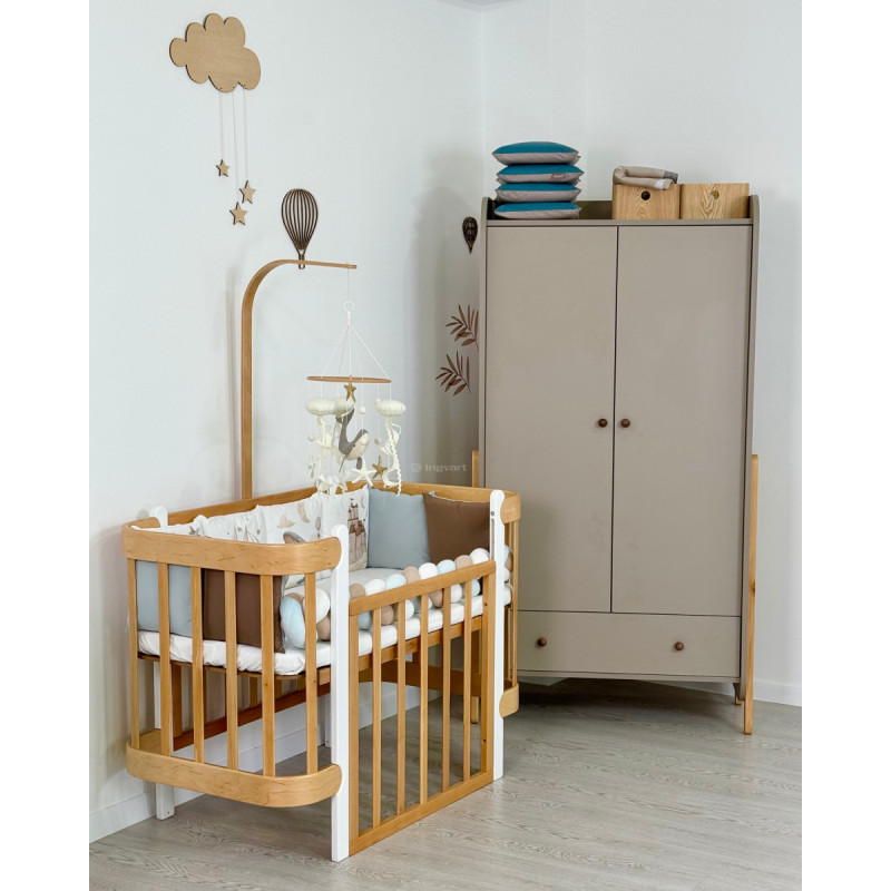 Ingvart Divdurvju Skapis Ingvart Nika Cold Beige/Natural