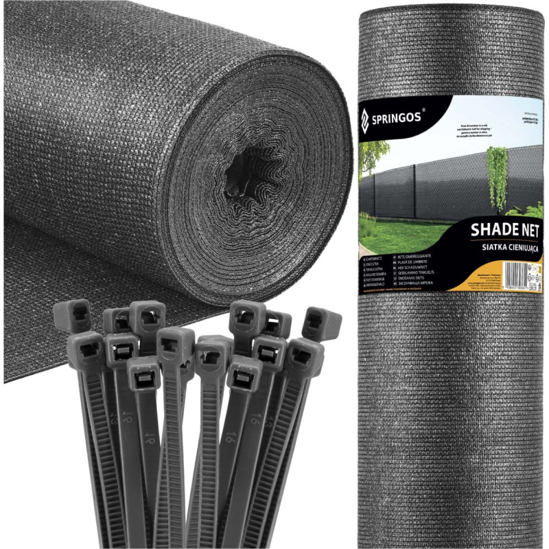 Springos Pavėsinimo tinklas &scaron;viesiai antracito 65 GSM 1.5 x 50 m SN0071