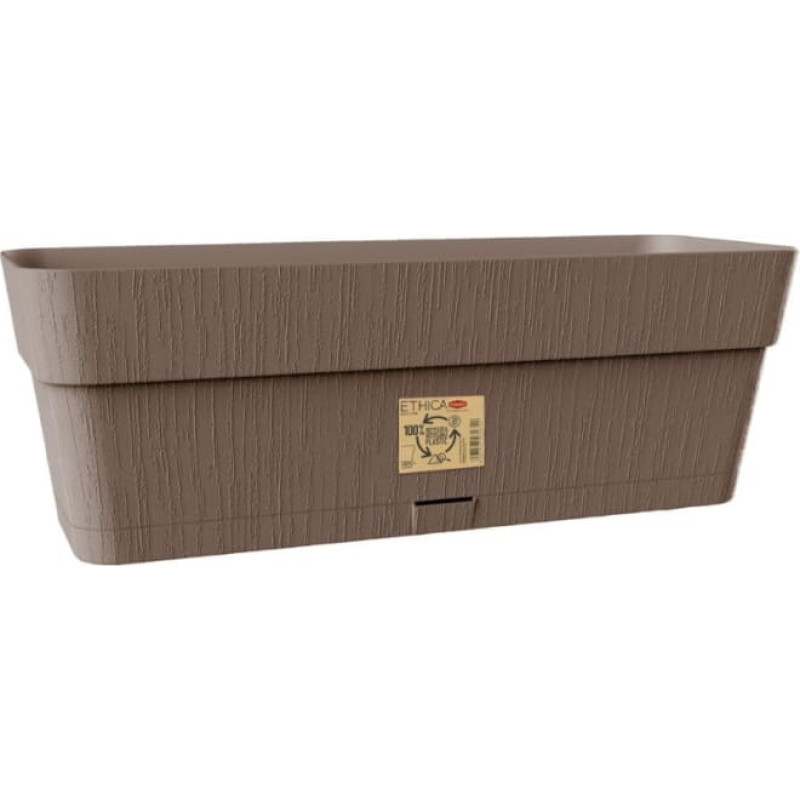 Stefanplast Puķu kaste ar paliktni Ethica 50x18x17cm brūns