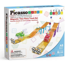 Picasso Tiles Magnētiskais konstruktors Racing Track komplekts 45 detaļas, PTR04