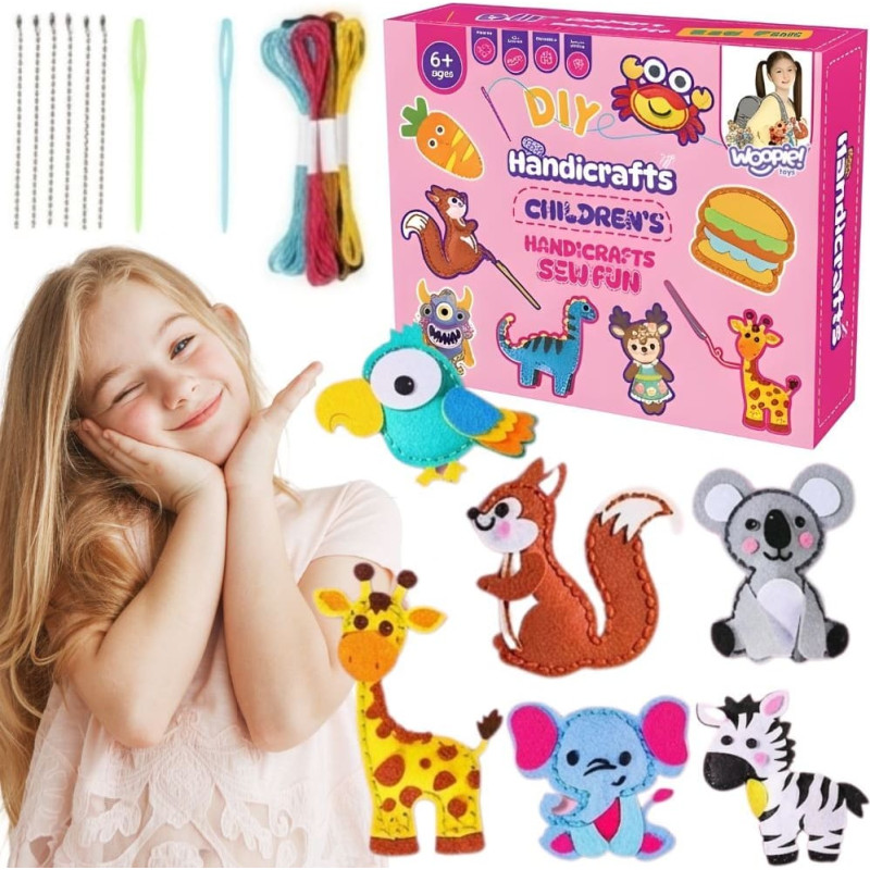 Woopie SEWING KIT FOR KIDS DIY FELT Keychains Animals