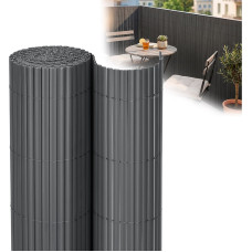 Springos PVC uždangalas-maskavimo kilimėlis 300x100 cm balkonui, terasai, tvorai, tamsiai pilkas