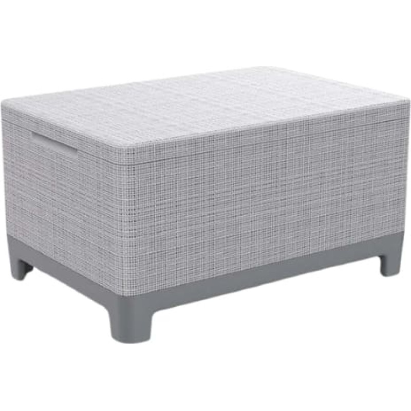 Keter Dārza galdiņ&scaron;/uzglabā&scaron;anas kaste Scandi Storage Table gai&scaron;i pelēks/tum&scaron;a tērauda pelēks