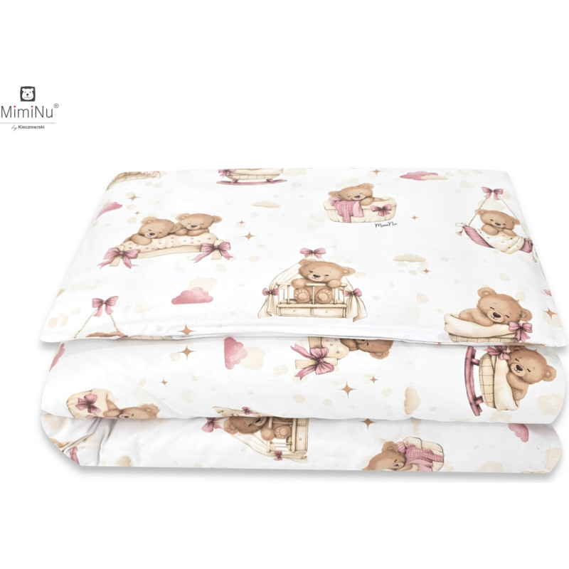 Miminu KIECZMERSKI Pościel C-2 100x135 cm MIMINU DESIGN Misiowe Sny r&oacute;ż