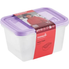 Keeeper Pārtikas trauciņu komplekts taisnstūrveida  2x2L Fredo &bdquo;Fresh&ldquo; caurspīdīgs/maigi violets