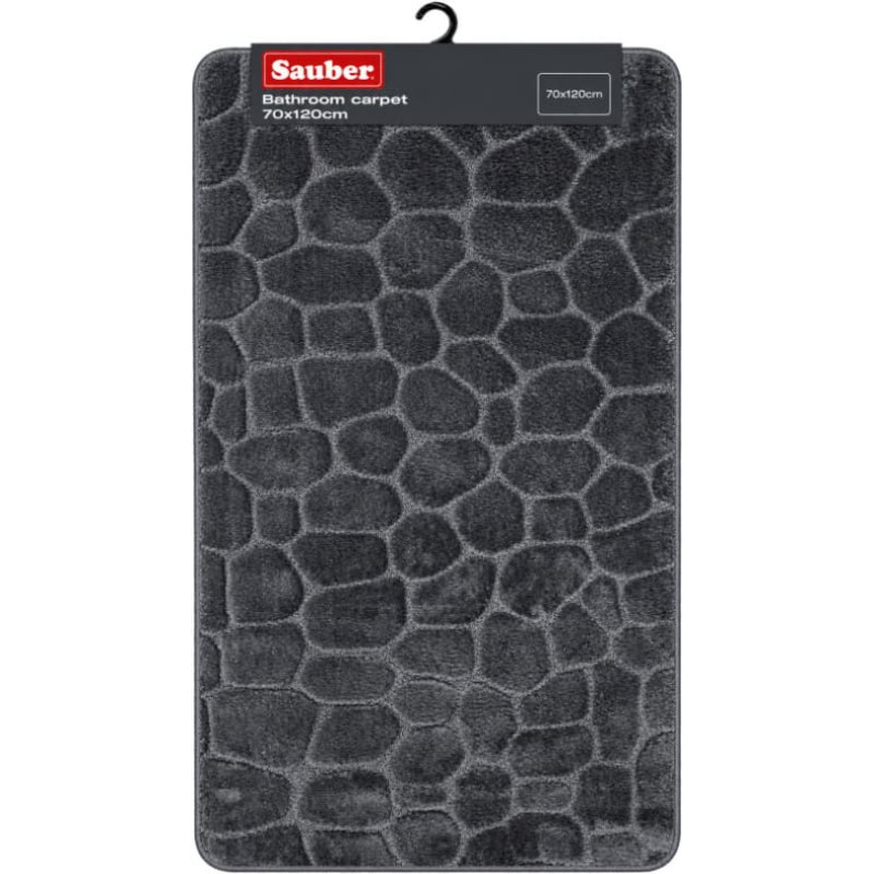 Sauber Vannas istabas paklājs 70x120cm tum&scaron;i pelēks akmens raksts