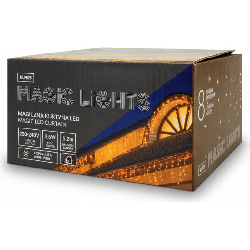Magic Lights Magic LED Curtain Lights, 150 LEDs, 8 Modes, 2700K, 5.2 m, 230V ML77025