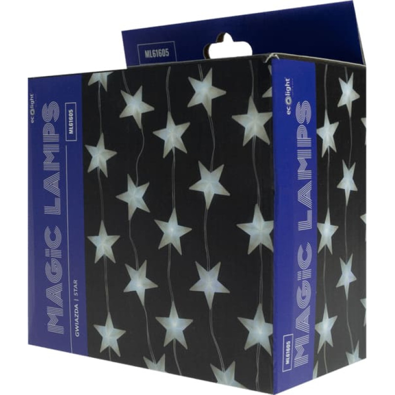 Magic Lights Magic LED String Lights, 50 LEDs, 6500K, Stars, 5 m, 5V, App Control ML61605