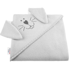 Bath cover EARS 80x80 Gray HARE (100% Cotton)