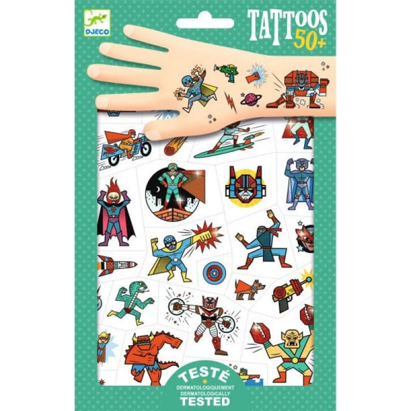 DJECO Set of Tattoos - Heroes vs villains DJ09614