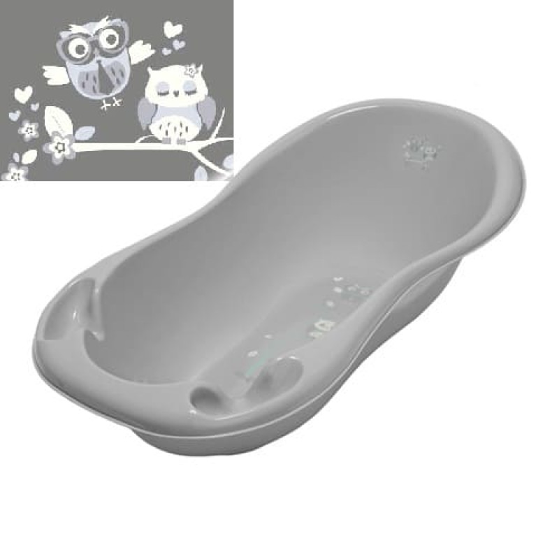 TEGA BABY OWL Baby bath with plug 102cm, SO-005 grey