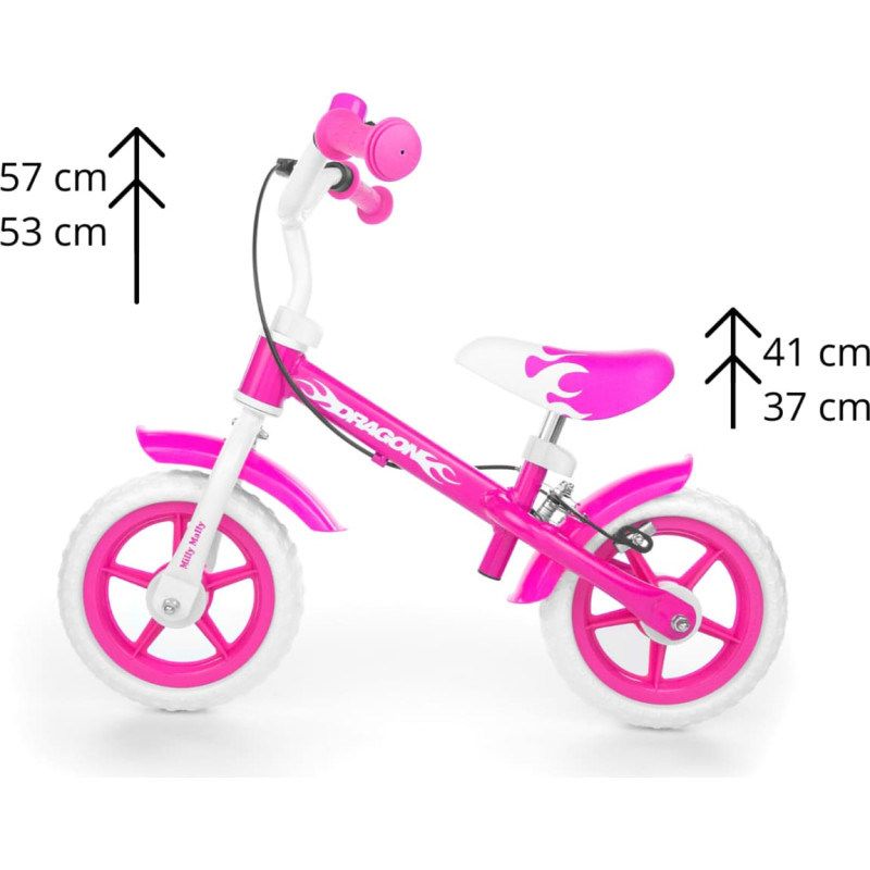 MILLY MALLY DRAGON walking.balance bike with brakes, PINK NUOLAIDA