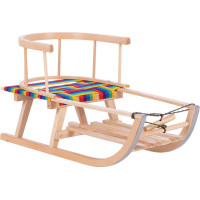 DRABIK Children's rocking chair made of natural wood with a fabric seat 72x32.5x38cm.
