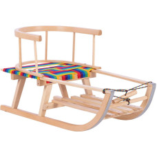 DRABIK Children's rocking chair made of natural wood with a fabric seat 72x32.5x38cm.