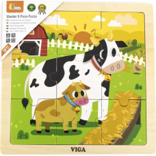 Viga 44623 Puzzle na podkładce 9 elementów - Krowa