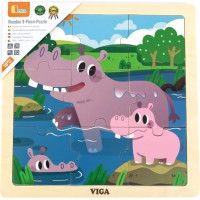 Viga 44628 dėlionė ant pagrindo, 9 dalys – begemotas