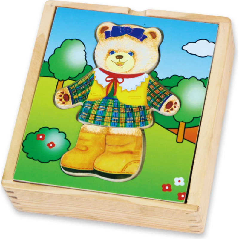 Viga 56403 Układanka ubieranka Miś - dziewczynka