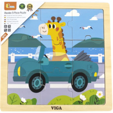 Viga 44629 Puzzle na podkładce 9 elementów - auto