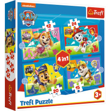 Trefl PAW PATROL 4 dėlionių rinkinys „Šuniukai-patruliai“