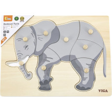 Viga 44601 Puzzle na podkładce z uchwytami - Słoń