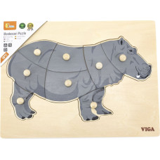 Viga 44604 Puzzle na podkładce z uchwytami - Hipopotam