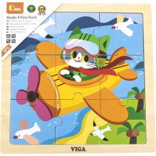 Viga 44632 Puzzle na podkładce 9 elementów - samolot