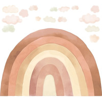 Pastelowe Love sticker rainbow beige