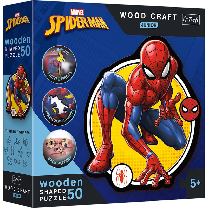 Trefl SPIDERMAN Medinė dėlionė „Žmogus-voras“, 50 det.