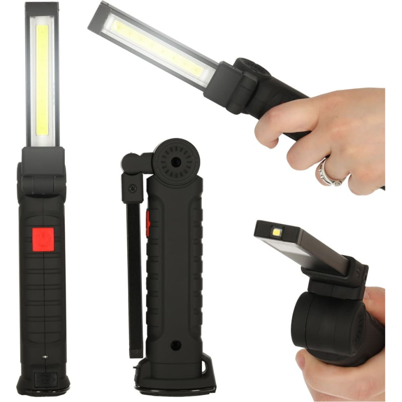 Darbnīcas lukturītis USB COB magnēts uzlādējams ar 1200 mAh 200 lm