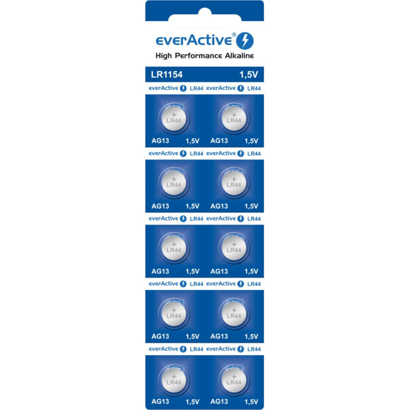 Bateria everActive Alkaline G13 LR44 LR1154 blister 10szt.