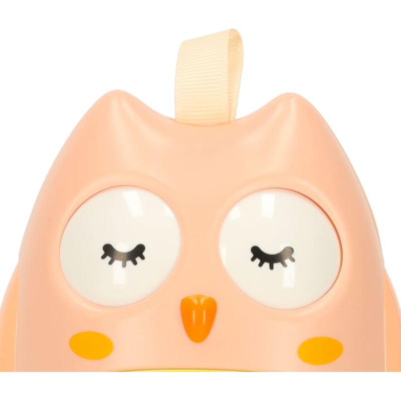 Burbuļojoša pūce juteklis šūpojas rozā krāsā