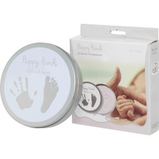 Dooky Happy Hands 2D Round tin handprint White