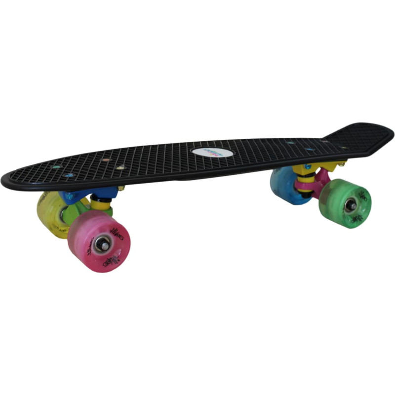 No Rules Skateboard fun NEON skrituļdēlis ar gaismiņām, melns - AU 293