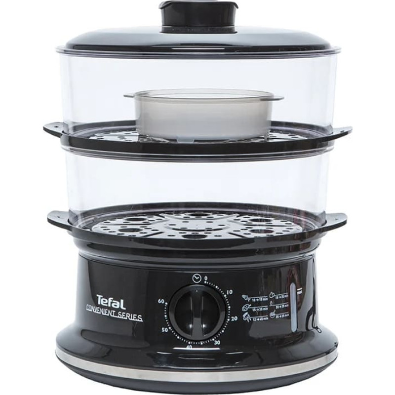 Tefal auruti Convenient VC1401 – 2 tasandit, 6 l, must/hõbedane