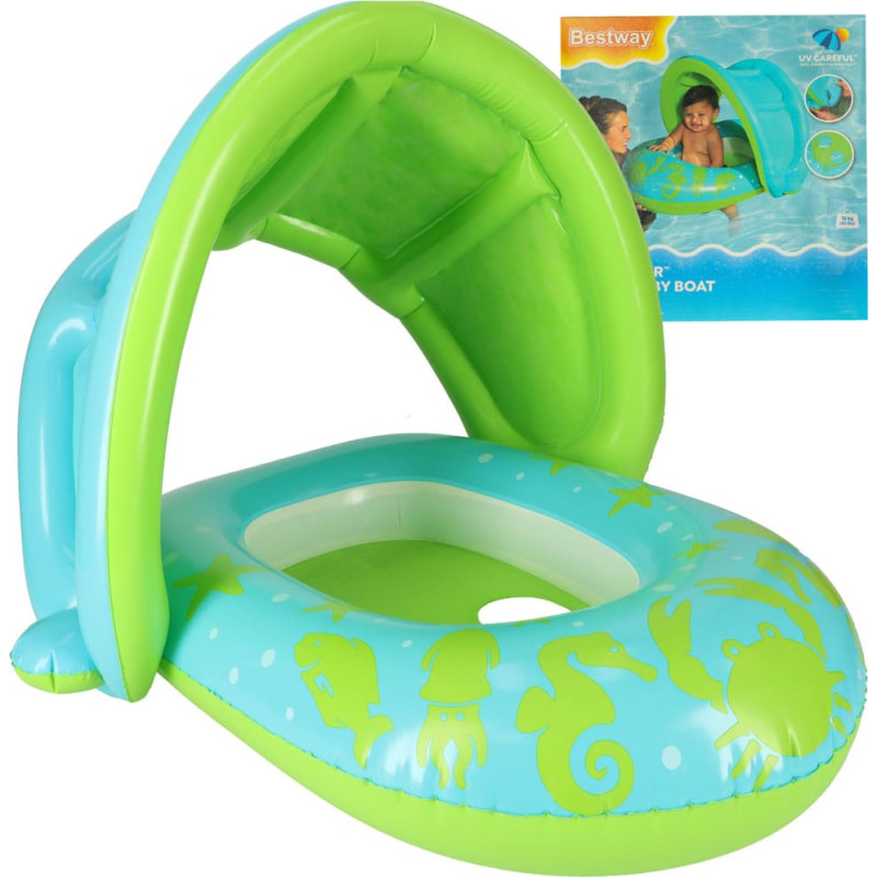 BESTWAY 34091 Piepūšamais pontons ar nojumi zaļš