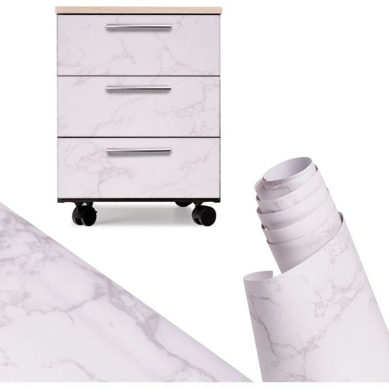 Folijas ruļļa pašlīmējošās tapetes finieris balta marmora - magnolija 1,22x50m