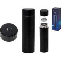 Išmanus LED termopuodelis, 500 ml, juodas