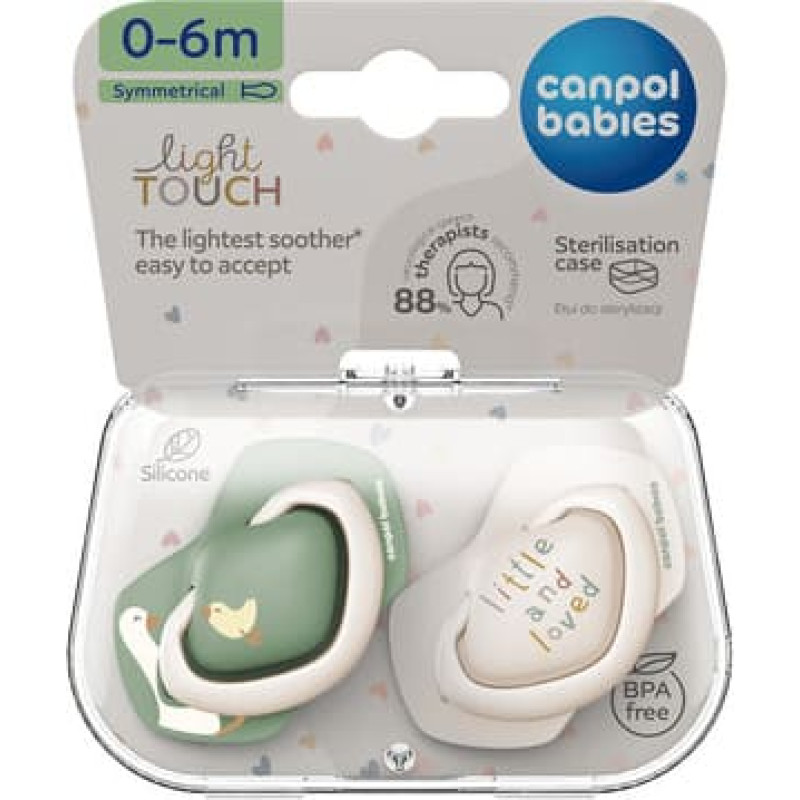 Canpol BABIES silikona māneklītis GOOSE, 0-6 m., 2 gab., 22/667