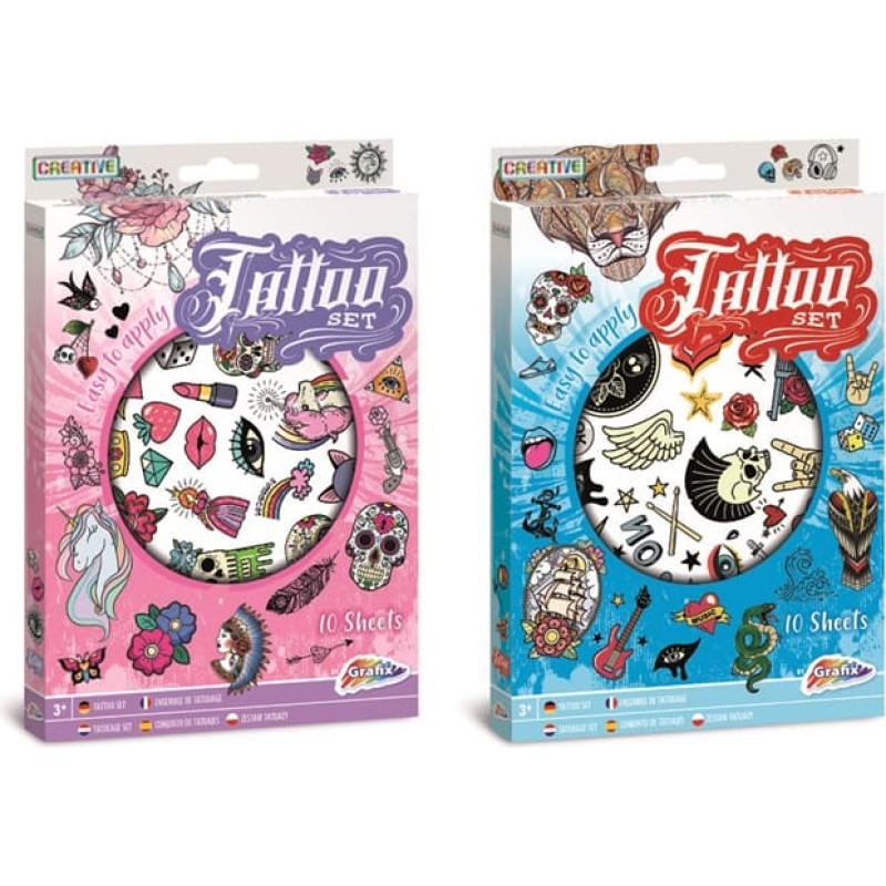Grafix tätoveeringu komplekt 10 lehte, erinevad