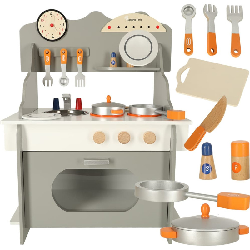 MDF koka virtuve bērniem liela krāsns