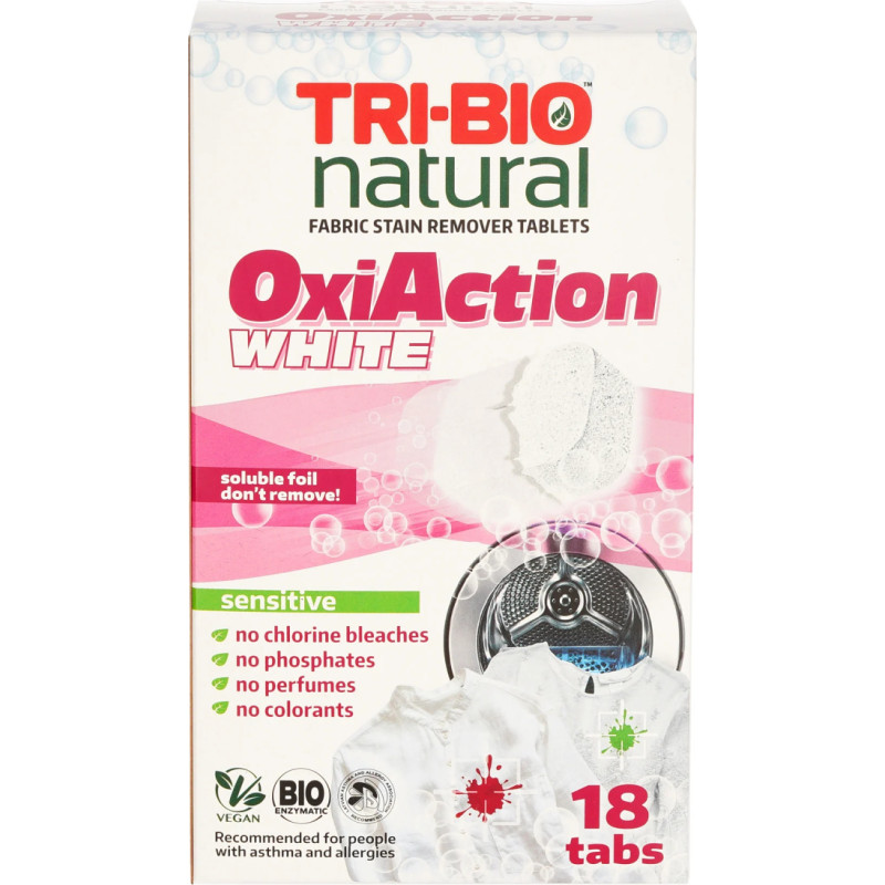 Tri-Bio TABLETES VEĻAS MAZGĀ&Scaron;ANAI OXY-ACTIOON WHITE, 18 TAB - 0139