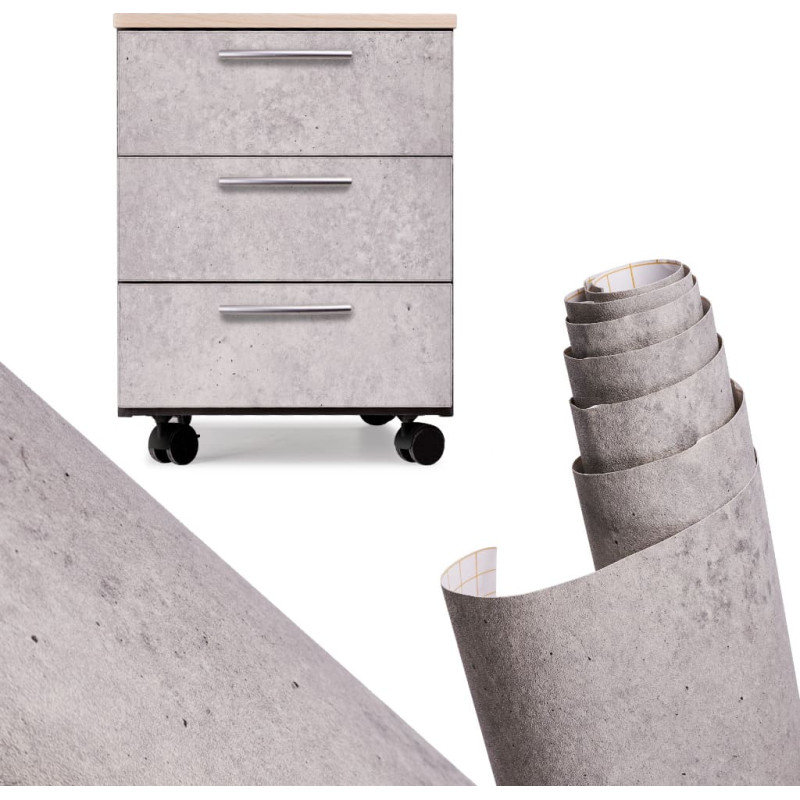 Folijas ruļļu pašlīmējošās tapetes finieris zili pelēks cementa 1,22x50m